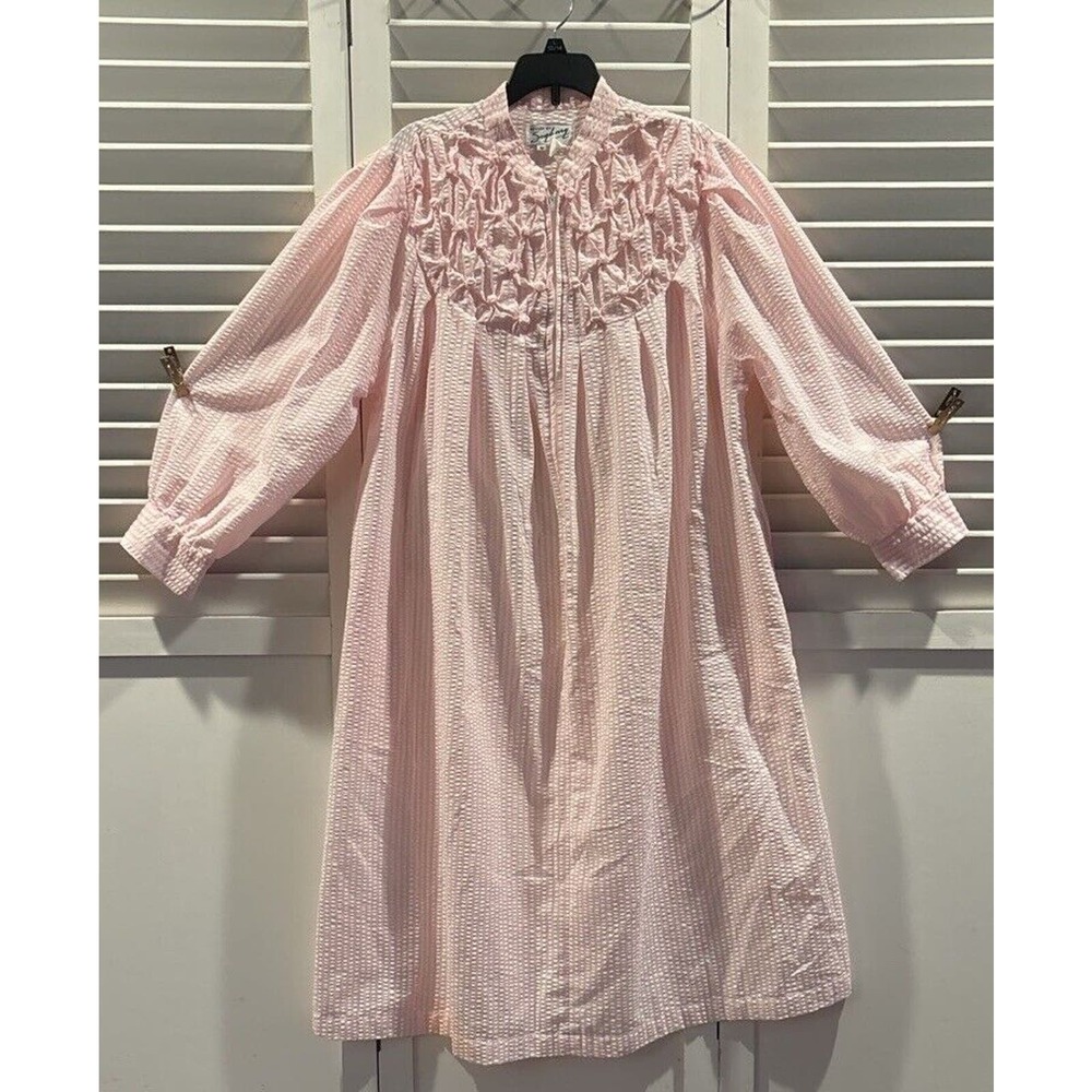 Vintage Saybury Nightgown Large White/pink Fancy Detailed Trim Cottagecore